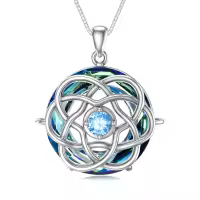 TOUPOP Sterling Silver Crystal Celtic Knot Necklace For Women-undefined