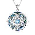 TOUPOP Sterling Silver Crystal Celtic Knot Necklace For Women-0-0