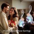 wholesale 925 Sterling Silver Hummingbird & Rose Moonstone Drop Earrings for Women-0-1