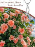 wholesale 925 Sterling Silver Rose Gold Plated Butterfly Infinity Pendant Necklace for Women-0-5