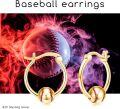 wholesale 925 Sterling Silver Baseball Hoop Earrings for Women and Girls-0-5