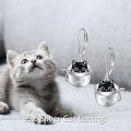 wholesale 925 Sterling Silver Black Cat in Bowl Drop Earrings with Butterfly Dragon Leverbacks-0-1