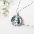 wholesale 925 Sterling Silver Saint Dymphna Medal Prayer Jewelry for Women Men Catholic Christian Gifts 48 Chain-0-2