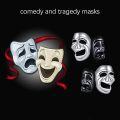 wholesale 925 Sterling Silver Comedy & Tragedy Masks Stud Earrings for Men Women Gifts-0-4