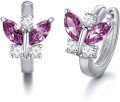 wholesale 925 Sterling Silver Butterfly Earrings Wholesale With Blue And Clear Crystals-0-12