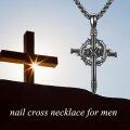 wholesale 925 Sterling Silver Inlay Shell Crucifix Cross Pendant Necklaces with Chain for Men & Women - Religious -0-4