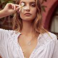wholesale 925 Sterling Silver Angel Heart Necklace With Moonstone Heart Pendant-0-3