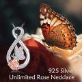 wholesale 925 Sterling Silver Infinity Rose Butterfly Pendant Necklace - Mother's Day Gift for Mom-0-2