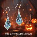 wholesale 925 Sterling Silver Spider Web Drop Earrings with Abalone Shell Inlay for Animal Lovers-0-3