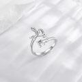 wholesale 925 Sterling Silver Heart & Musical Notes Adjustable Ring Jewelry for Women Musicians-0-2