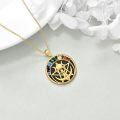 wholesale 925 Sterling Silver Pentacle Moon Goddess Necklace With Colorful Gems-0-3
