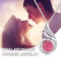 wholesale 925 Sterling Silver & Opal Phoenix Necklace - Lucky Renewal Symbol, Colorful Romantic Jewelry for Women, 23.5mm, Gift Box-0-2