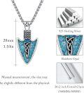 wholesale 925 Sterling Silver Blue Opal Celtic Knot Viking Arrowhead Necklace for Men-0-5