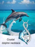 TOUPOP Sterling Silver Crystal Dolphin Pendant Necklace For Women Gifts-0-4