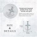 wholesale 925 Sterling Silver Tree of Life Anchor Pendant Necklace with Blue Crystal Accents and Chain for Women's Nautical Sailor Jewelry-0-2