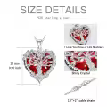 TOUPOP Sterling Silver Ruby Tree Of Life Necklace For Women-0-2