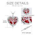 TOUPOP Sterling Silver Ruby Tree Of Life Necklace For Women-0-2