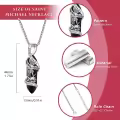 wholesale 925 Sterling Silver Black Onyx Saint Michael Guardian Angel Protect Us Charm Necklace-0-5