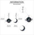 wholesale 925 Sterling Silver Starry Galaxy Planet & Crescent Moon Drop Earrings-0-3