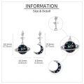 wholesale 925 Sterling Silver Starry Galaxy Planet & Crescent Moon Drop Earrings-0-3