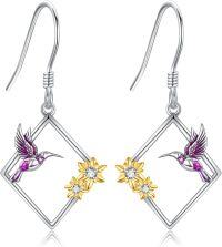 wholesale Sterling Silver Stone Ladybug Earrings Women s Infinity Earrings Gifts-Hummingbird