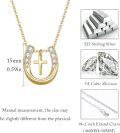 wholesale Gold Cross Horseshoe Pendant Necklace for Women Girls - Silver Lucky Charm Necklace - s for Cowgirls Equestrian Birthday Mother's Day-0-3
