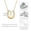 wholesale Gold Cross Horseshoe Pendant Necklace for Women Girls - Silver Lucky Charm Necklace - s for Cowgirls Equestrian Birthday Mother's Day-0-3