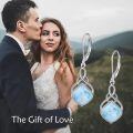 wholesale 925 Sterling Silver Drop Earrings Blue Moonstone Celtic Knot Platinum Plated For Women-0-58