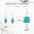 wholesale 925 Sterling Silver Natural Turquoise Marquise Leaf Leverback Drop Earrings-0-2