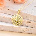 TOUPOP 14K Gold Compass Pendant Necklace, 16+2 Inch Travel Jewelry Gift-0-4
