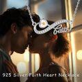 wholesale 925 Sterling Silver Infinity Heart Faith Pendant with Blue Opal and Yellow Stone Christian Jewelry for Women-0-1
