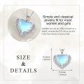 wholesale 925 Sterling Silver Angel Wings Heart Moonstone Pendant Necklace s for Women-0-4
