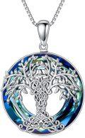 wholesale 925 Sterling Silver Blue Crystal Tree of Life Pendant Necklace s for Women Girls-0-0