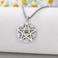 wholesale 925 Sterling Silver Celtic Knot Triple Moon Goddess Star Pendant Necklace-0-1