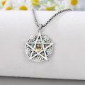 wholesale 925 Sterling Silver Celtic Knot Triple Moon Goddess Star Pendant Necklace-0-1