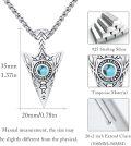wholesale 925 Sterling Silver Viking Triangle Pendant with Turquoise and Opal Stone Necklace for Men-0-3