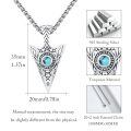 wholesale 925 Sterling Silver Thor's Hammer Pendant With Blue Stone And Runes-0-3