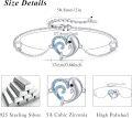 wholesale 925 Sterling Silver Blue Crystal Dolphin Heart Charm Bracelet Adjustable Oceanic s for Her-0-4