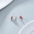 wholesale 925 Sterling Silver Red Enamel Cardinal Leverback Earrings for Women-0-2