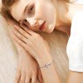 TOUPOP 925 Sterling Silver Birthstone Cross Heart Bracelet For Women-0-1