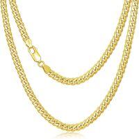 wholesale Sterling Silver White Gold Plated 4mm Men s Curb Chain Necklace 18 26 -4mm-18inch Cuban Chian Necklace Yellow Gold Plated