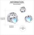 wholesale 925 Sterling Silver Heart-Shaped Guinea Pig Stud Earrings with Blue Stone Accents-0-2