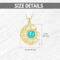 wholesale 18K Gold Plated Natural Gemstone Crescent Necklace for Women Moon Sun Pendant Gift for Her-0-26
