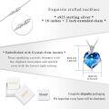 wholesale 925 Sterling Silver Sapphire Rose Heart Necklace - September Birthstone Flower Pendant Gift for Her-0-4