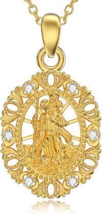 wholesale 14K Gold Angel & Cross Pendant Necklace for Women-St Christopher
