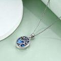 wholesale 925 Sterling Silver Abalone Shell Heart Tree of Life Photo Locket Pendant Necklace for Women Wife Girlfriend Gift 48cm Chain Length-0-2