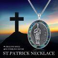 wholesale 925 Sterling Silver St Patrick's Day Protection Medal Pendant Necklace for Men & Women-0-6