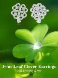 wholesale 925 Sterling Silver Celtic Knot Clover Stud Earrings for Women-0-2