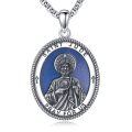 wholesale 925 Sterling Silver Saint Jude Medal Prayer Pendant Necklace for Men & Women-0-0