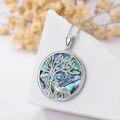 wholesale Sterling Silver Crystal Abalone Shell Animal Pendant Tree of Life Necklace-0-27